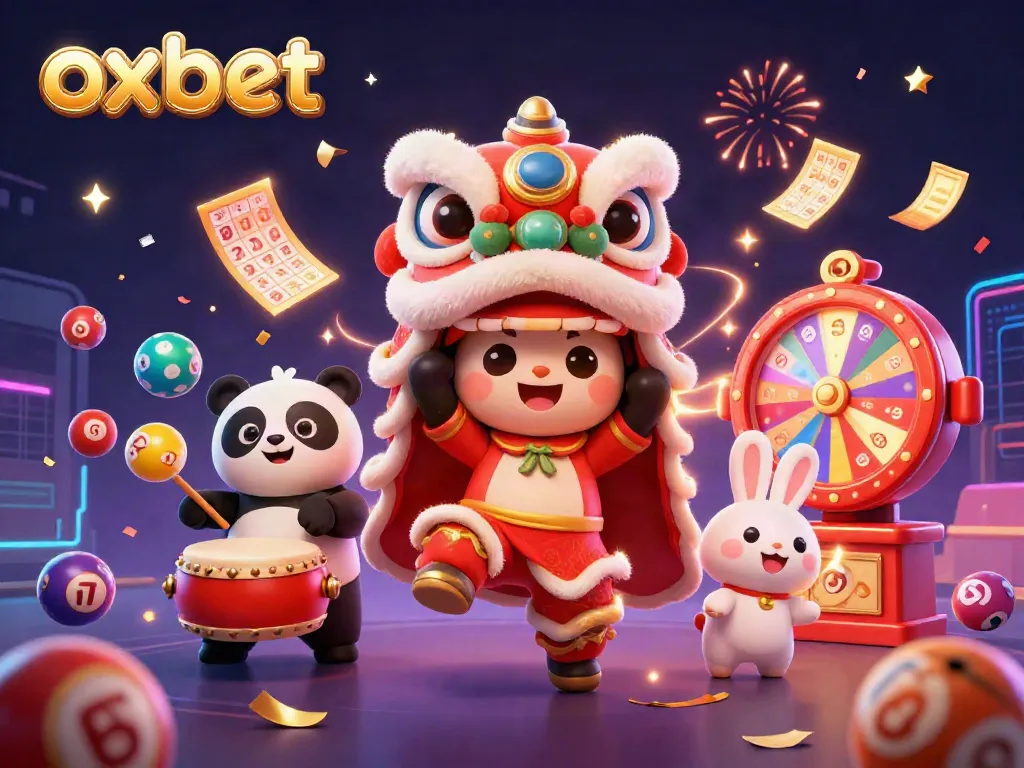 Engage in thrilling gameplay with OXBET's vibrant casino games showcased in a festive atmosphere.